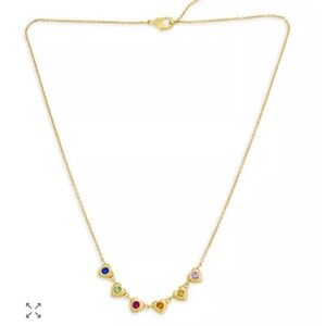 Kurt Geiger Multi Crystal heart gold tone necklace